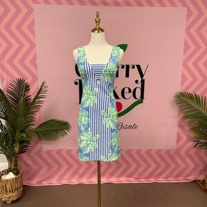 Lilly Pulitzer Blue and Green Floral Mini Dress